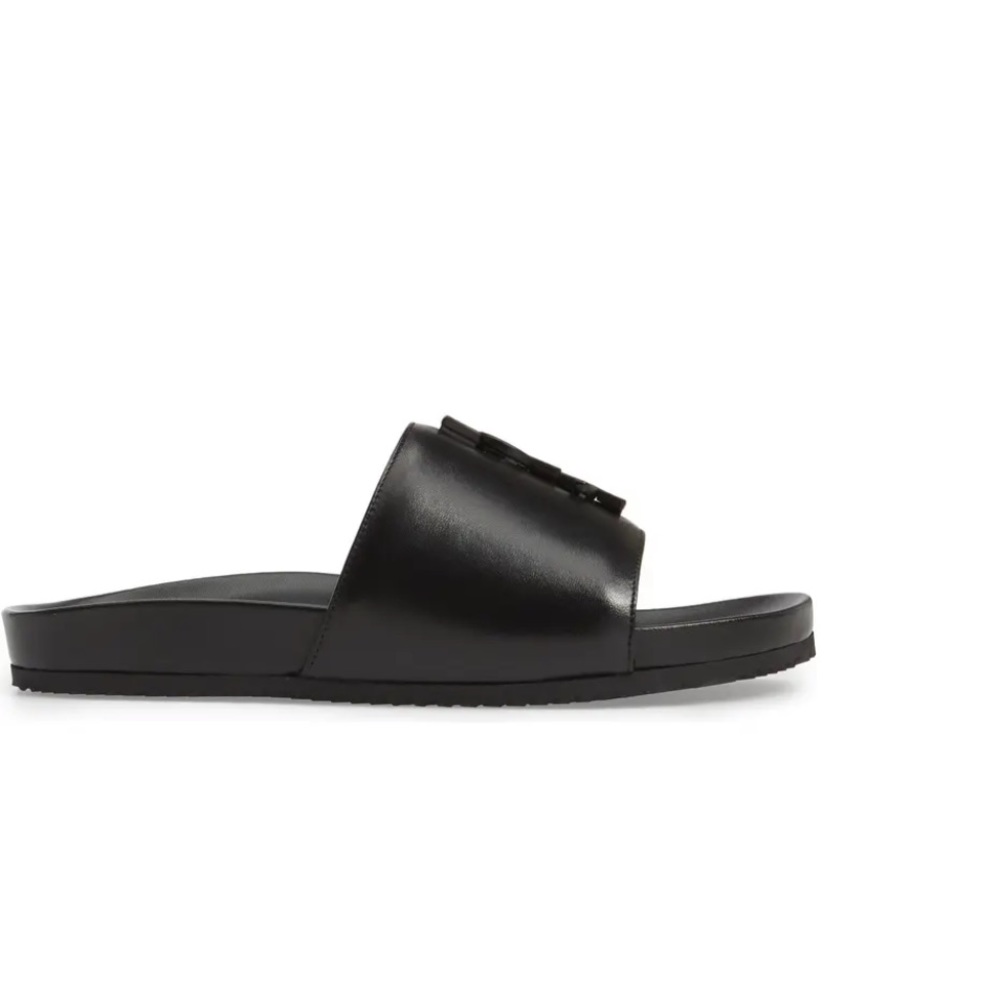 Saint Laurent Black Leather Sandals - Picture 2 of 8